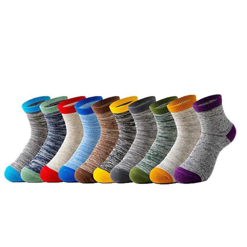 Kids Cotton Mid-Calf Socks Breathable Absorbent Anti-Odor School Home Indoor Use In 10 Colors