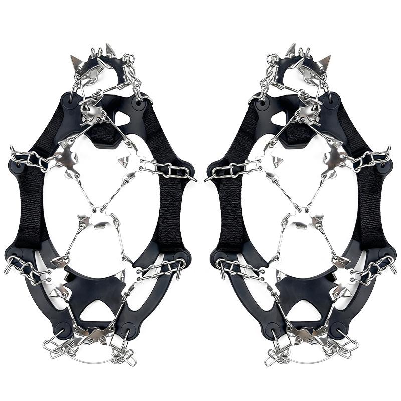 25-Tooth Ice Cleats: Outdoor Anti-Slip Shoe Covers with Spikes for Snow, Boots, Mountaineering, and Fishing