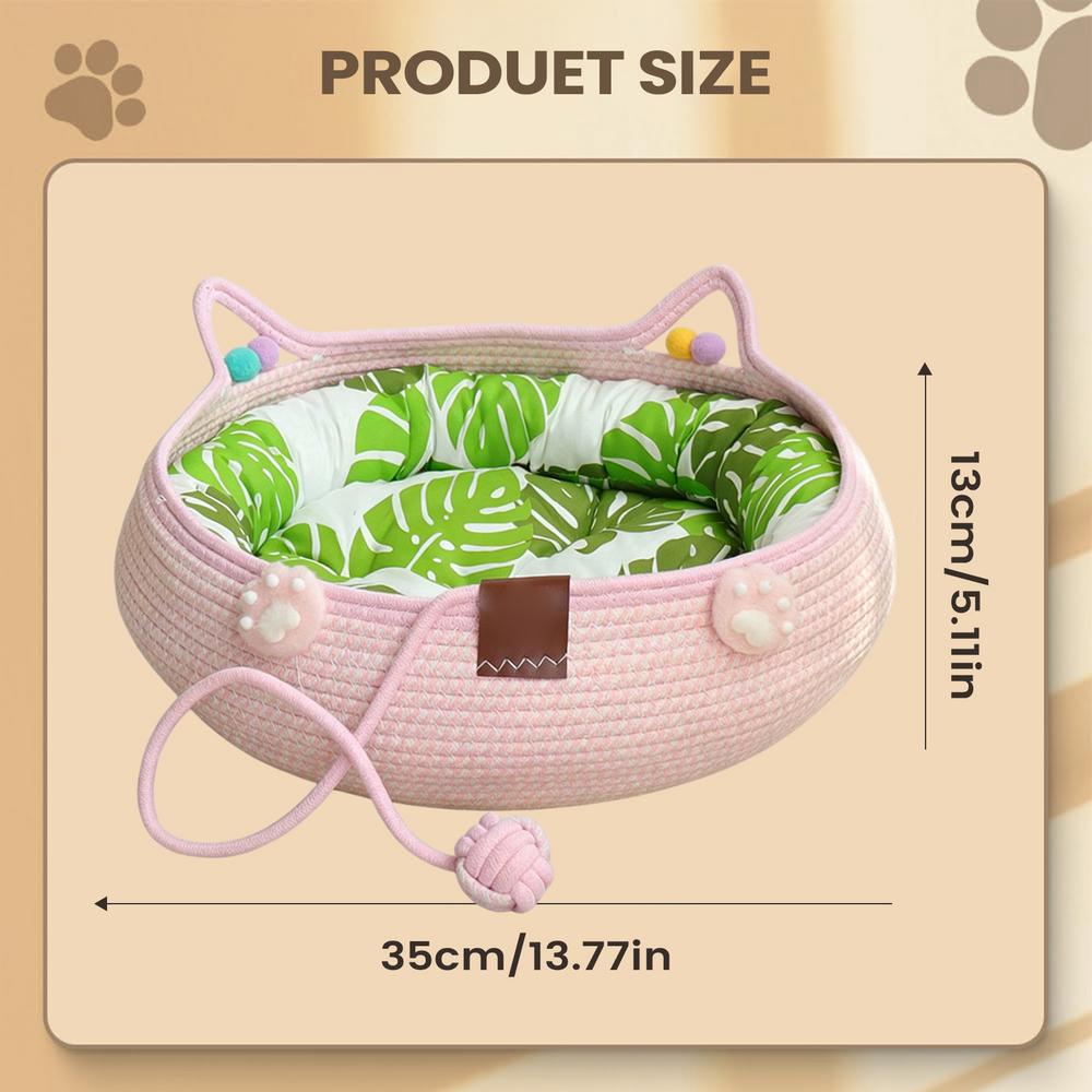 Cat Bed Cute Soft With Cushion Bed Cat Nest Set For Kitten Puppy Indoor Home Sleeping Play Enrichment Interaction Calming All