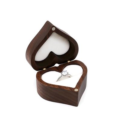 Herz Walnuss Holz Ring Box Vorschlag Engagement Ring Halter Schmuck Lagerung Boxen Keine Ring