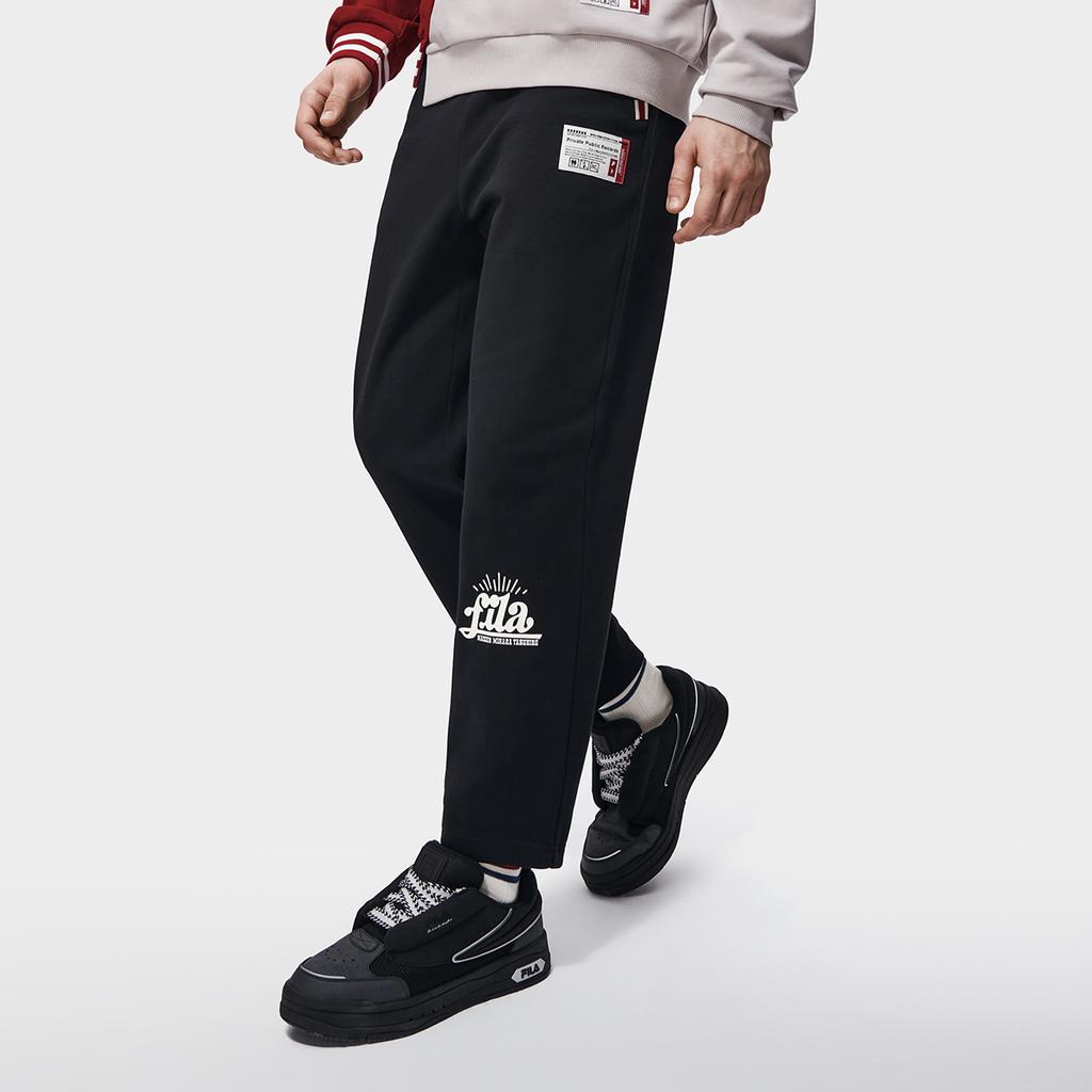 Fila X MIHARA YASUHIRO Letter Solid Color Straight Loose Casual Pants Men Pants Black F11M313601F-BK