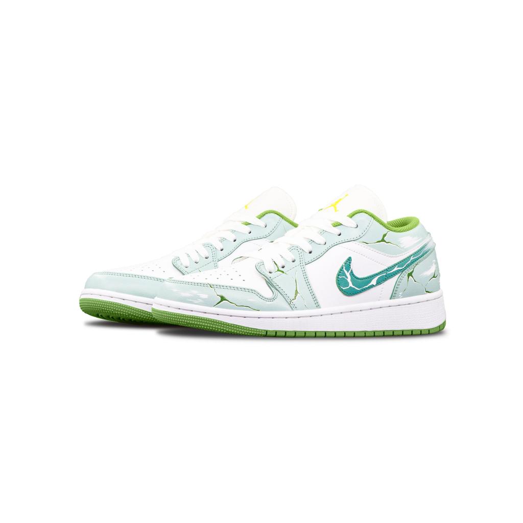 Jordan Air Jordan 1 Fantasy Forest Low Top Vintage Basketball Shoes Men's Green White HF4823-100(Team2267-)