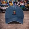Pc Unisex Christmas Cup Middle Cat Vintage Washed Baseball Cap  UnisexS Trendy Hat  Versatile Duckbill Cap  Fun Print  Unique