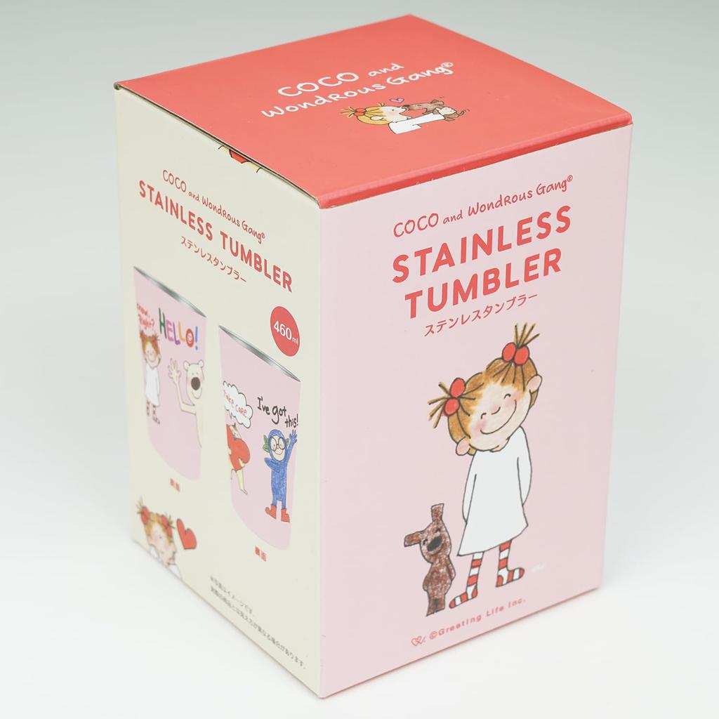 Coco-chan Greeting Life Stainless Steel Tumbler, Coco Hello, RYL-1079, Pink