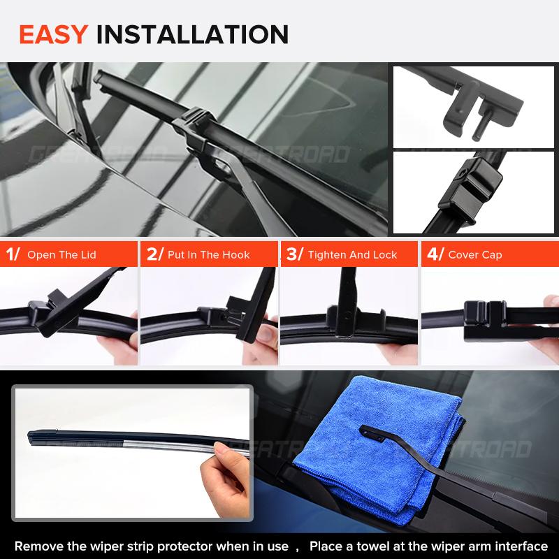 For Seat Alhambra MK1 2002-2010 2003 2004 2005 2006 2007 Wiper Front Wiper Blades Windshield Windscreen Window Brush 28"+28"