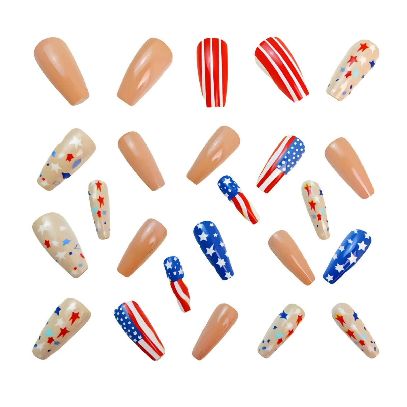 Colorful Pattern Nail Patch Detachable 24 Piece Set