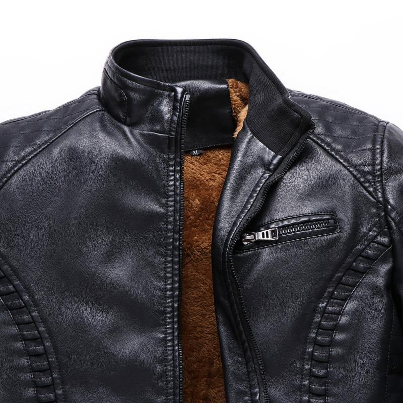 Washed Leather Jacket, Large Size Autumn and Winter PU Leather Jacket