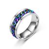 Fashionable and unique multi-purpose stainless steel ring with rotating chain finger ring accessory
