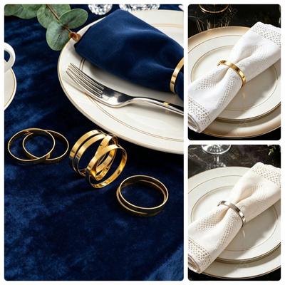 Metal Circle Napkin Ring Stainless Steel Tableware Holder Durable Round Napkin Holder for Dining Table Decoration and Event Use
