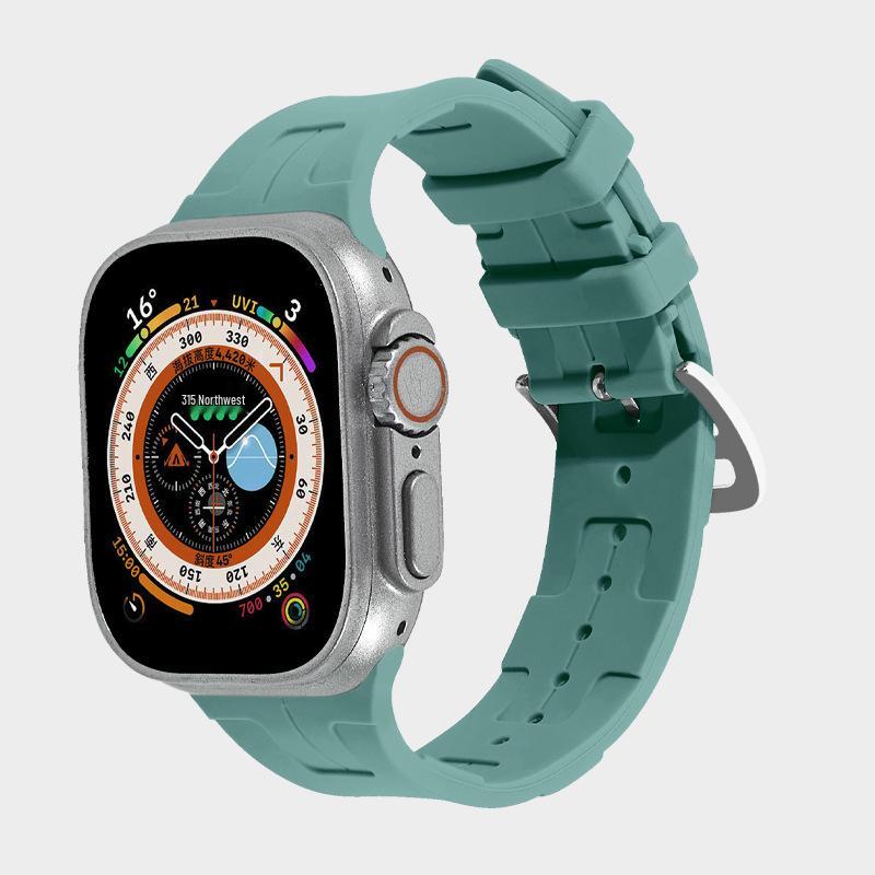 

Совместимый спортивный ремешок для Apple Watch iWatch 9 - силиконовый ремешок с узором Hermes H 38/40/41/42mm
