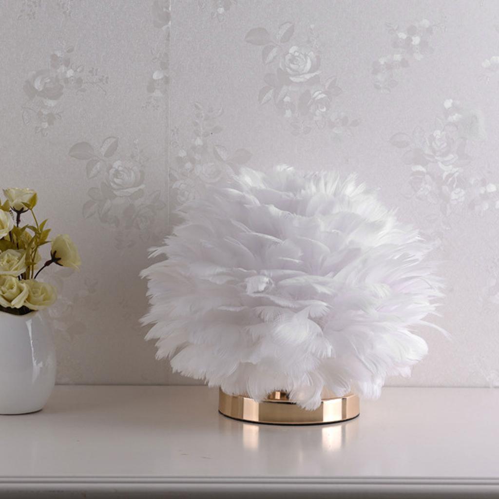Plume Bedside Table Lamp E27 Decorative Modern Plume Night Light Nightstand Lamp for Living Room Bedroom Wedding Decor