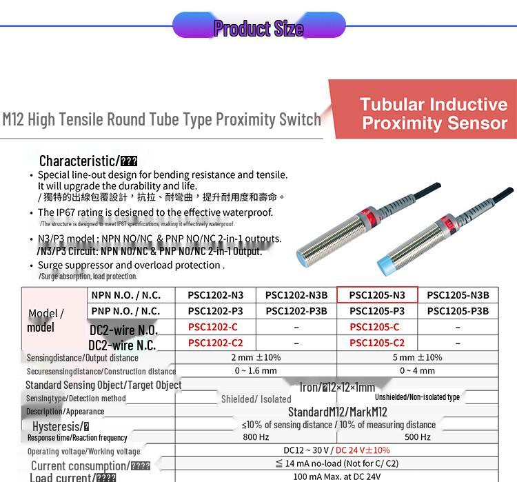 Taiwan RIKO M12 PSC1205-N3 Proximity Sensor - Genuine Product