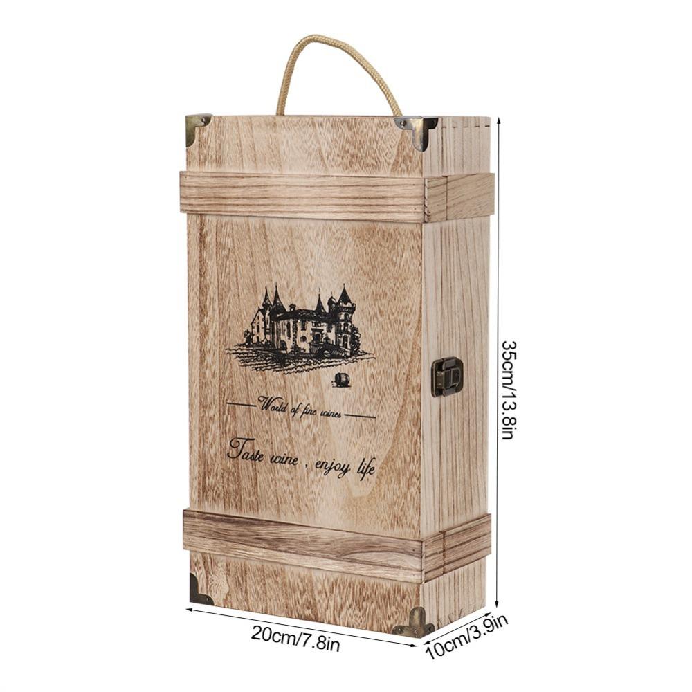 Double Bottle Wine Storage Box Rope Handle Wine Gift Box Reusable Red Wine Box Decoration