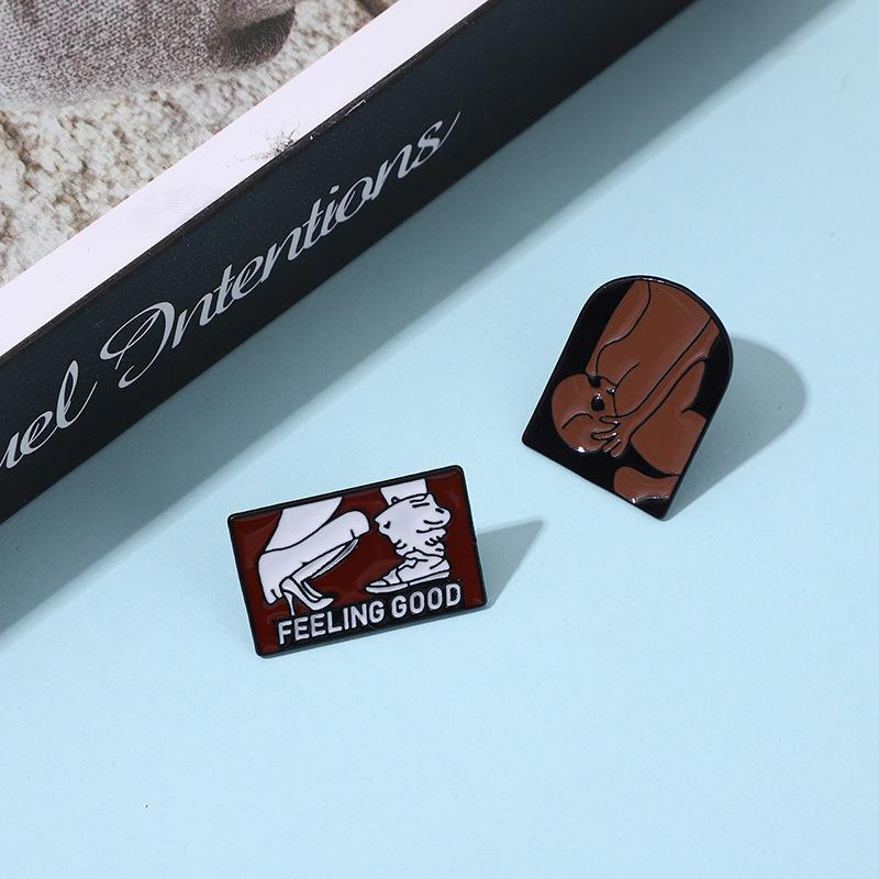 Fun Punk Style Abstract Brooch Pin - Cartoon Line Art Lapel Badge for Clothing, Bags, and Hats