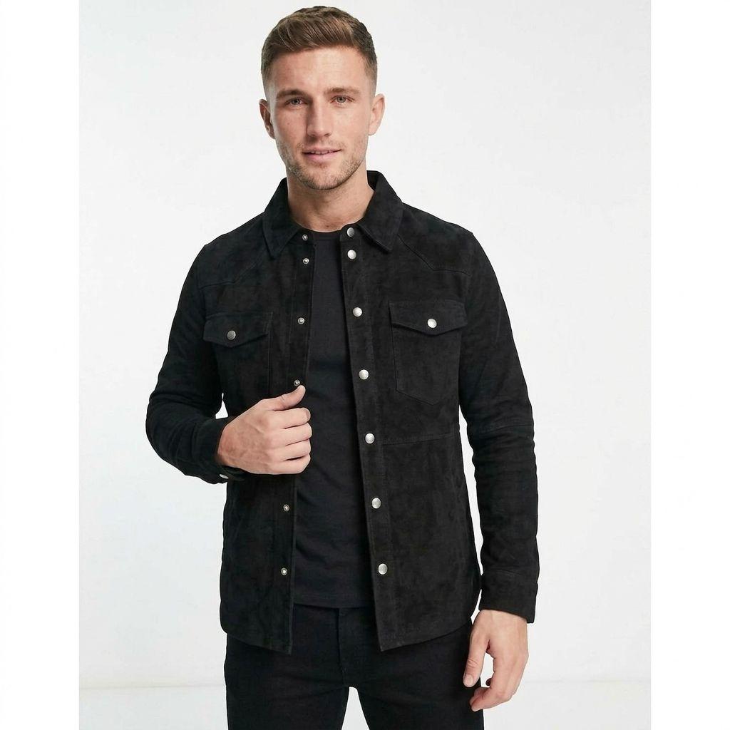 Handmade Men’s Black Suede Real Soft Lambskin Leather Stylish Biker Jacket Fit