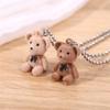 Cute Plush Velvet Bear Pendant Necklace for Women Girls Korean Fashion Bear Long Sweater Neck Chain Necklaces Collar Jewelry
