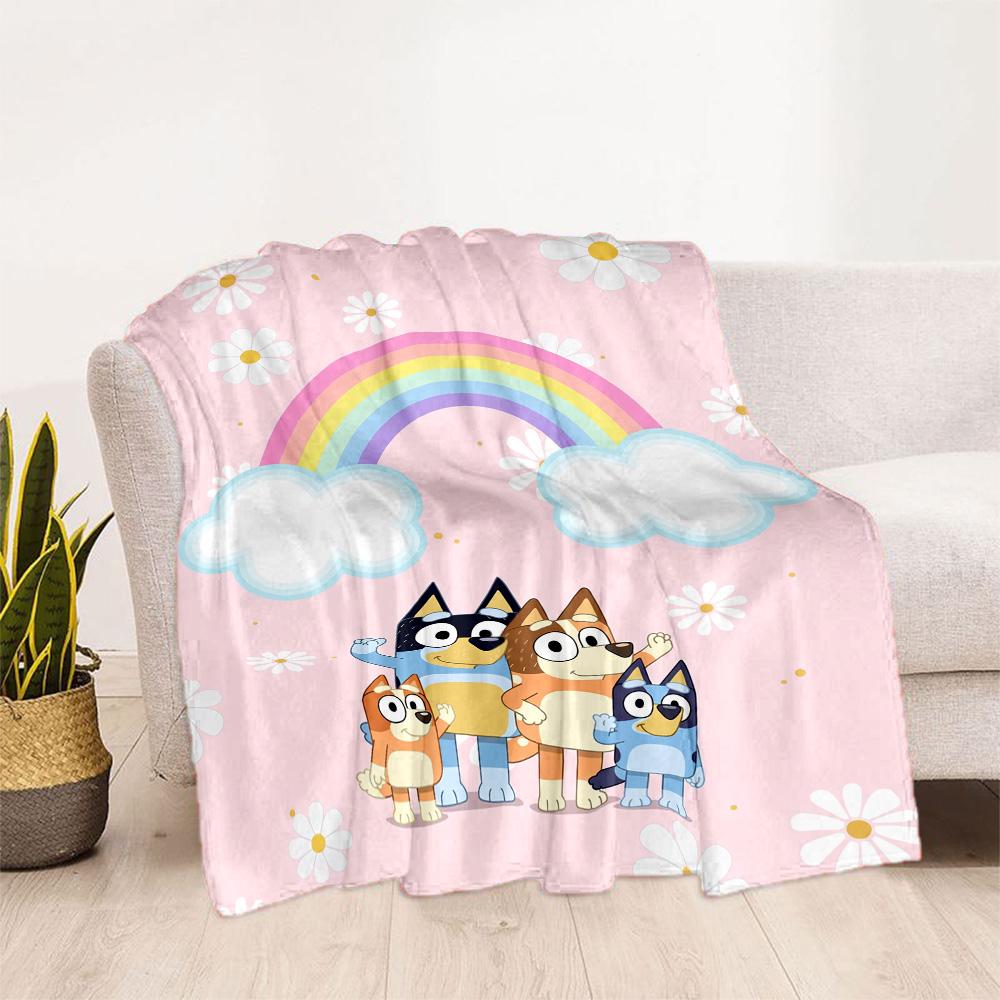 Bluey Family Harmony Blanket Comfortable Suitable for Office Picnics Bed for All Occasions Playful Design Suitable for Gifting Relatives and Friends