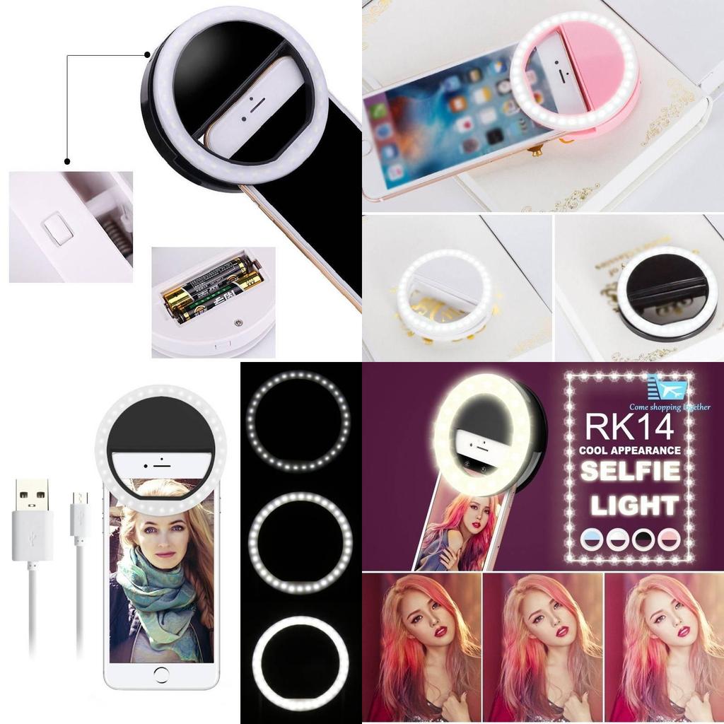 Phone Selfie Ring Light With Usb Rechargeable Power For Makeup And Video Recording