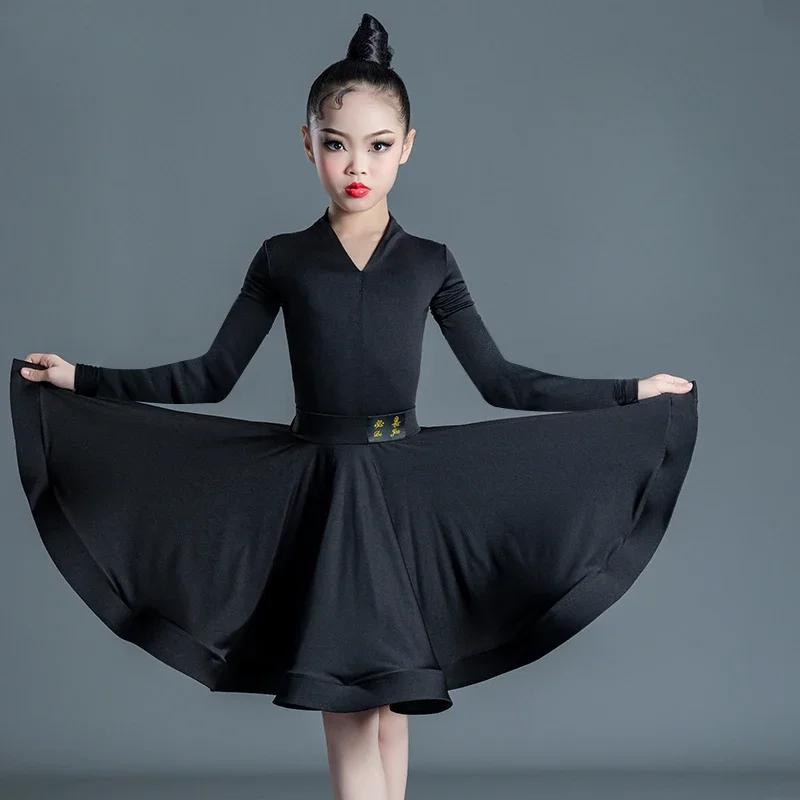 Costume Competition Uniform Kids Clothes Children Clothing Latin Dance Wear Fringe Skirt Latin Dance Dress Stage Performance