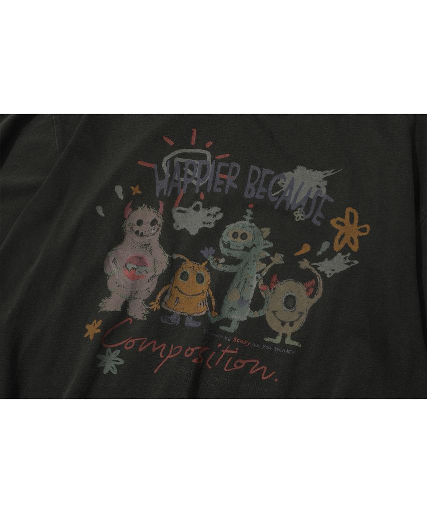 CPGN STUDIO Happy Day Pigment Short Sleeve T-Shirt Smoke Black