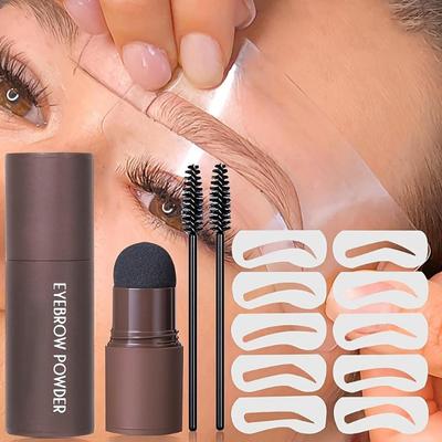 Νέο σετ φρυδιών Perfect brow Stamp Stencil Kit Eye Brow Stencil Stamp Kit Αδιάβροχο μακράς διαρκείας ενισχυτικά φρυδιών Σφραγίδα σχήματος φρυδιών