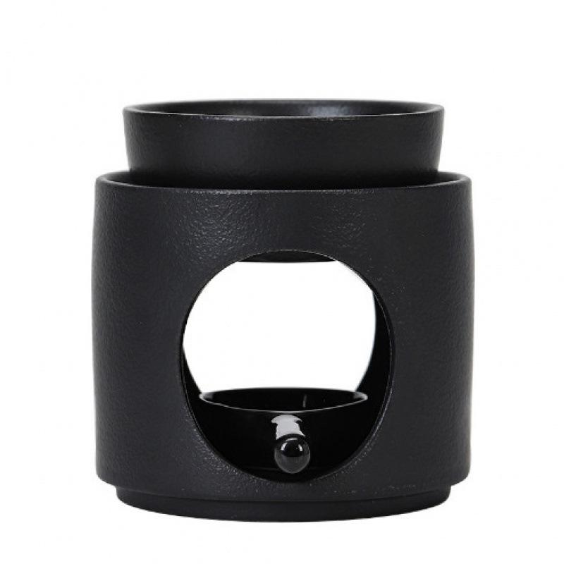 Black Ceramic Aroma Burner for Essential Oils and Candles