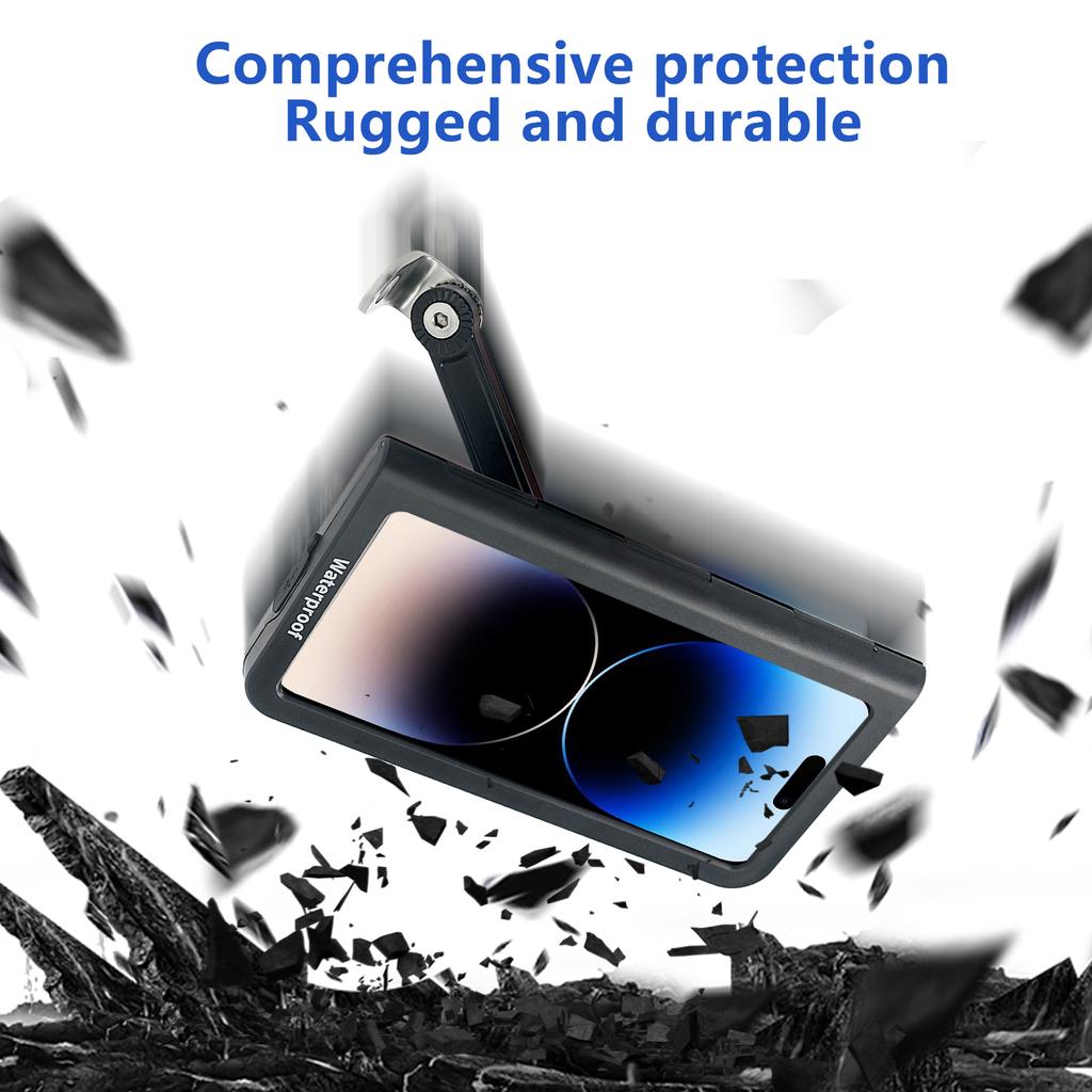Motorcycle 360 Rotatable Phone Holder Touchscreen Case Mount Waterproof for 4-7in Phones