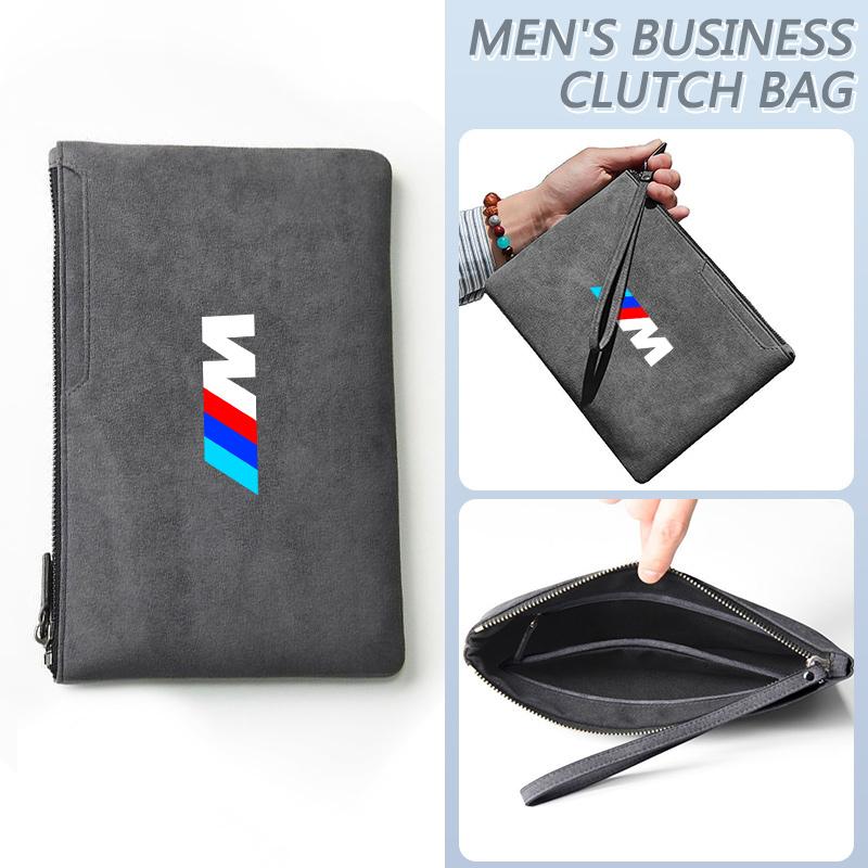 For BMW Performance M X1 E39 E46 E90 F20 E60 F30 Suede Car Driving Documents Bags Credit Cards Storage Bag ID Cover Car Sticker