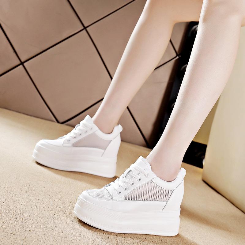 Trend Sunday women's shoes new flat bottom inner height increase casual sports shoes women's single shoes