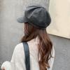 Beret Hats Exquisite Stitching Thick Woolen Casual All Match Decorative Winter Beret Caps for Women