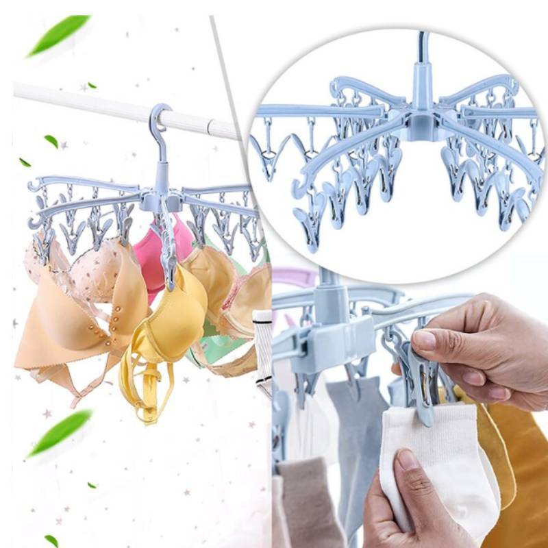 Stylish Plastic Pants Hanger With 24 Clips For Closet Organization And Space Saving