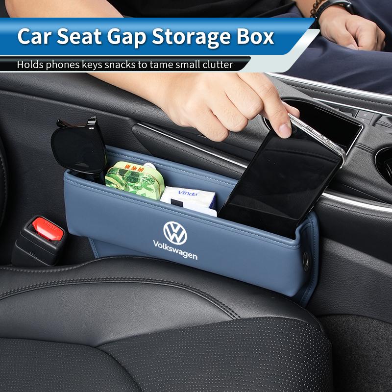 Car Trapezoidal Seat Gap Organizer PU Leather Storage Box Auto Accessories For VW R Scirocco Jetta Beetle Golf Passat TiguanSZ2