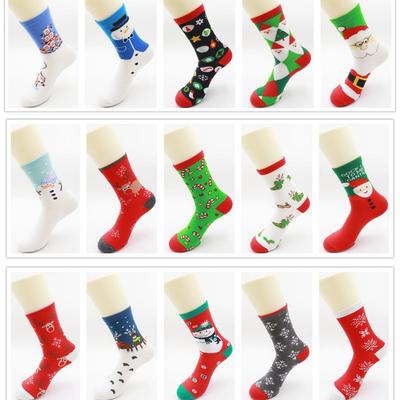 Calcetines de Navidad de Dibujos Animados para Mujer hasta la Pantorrilla - Regalo Perfecto de Año Nuevo en Rojo