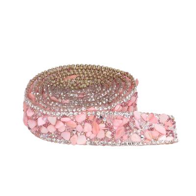 Rhinestones Ribbon 2cm Width 2m Length Arbitrary Cutting Beautiful Design Hot Press Heating Clothing Ribbon
