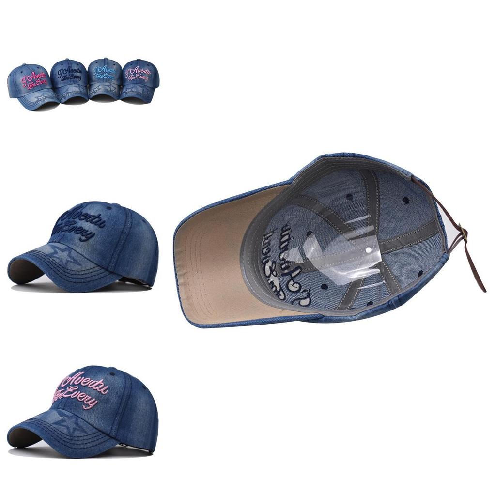 Denim Baseball Cap With Embroidery For Unisex Casual Summer Fashion