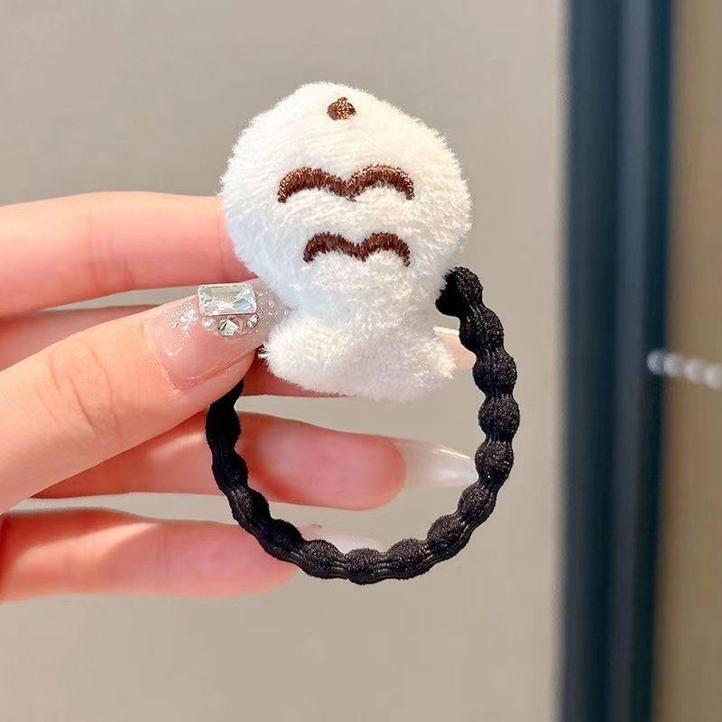 Autumn & Winter Cute Cat Eating Fish Doll Plaid Headband & Cartoon Hair Rope Accessories