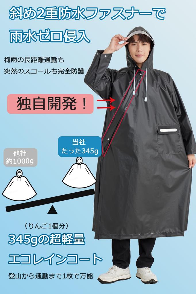 Raincoat for Bicycles and Backpacks Design for 2025 with Diagonal Zipper and Double Raincoat for Women and Long with Reflective for Commuting To Work