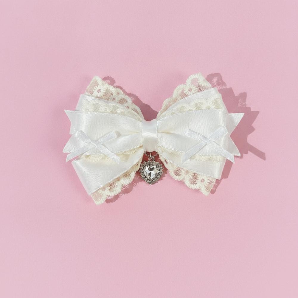Sweet Lace Bow Hair Clip Lolita Women s Barrettes Cute Hairpin  Hair Accessories белый