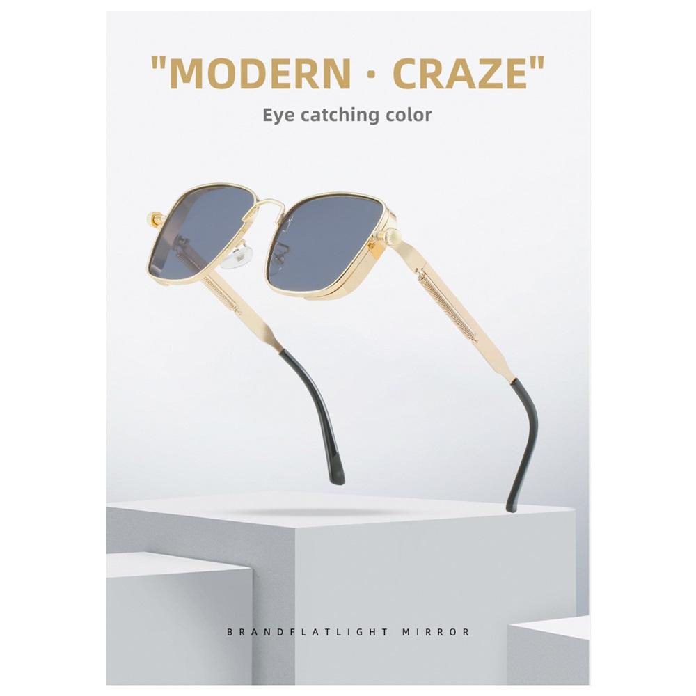 Retro square frame steampunk metal sunglasses personality sunglasses