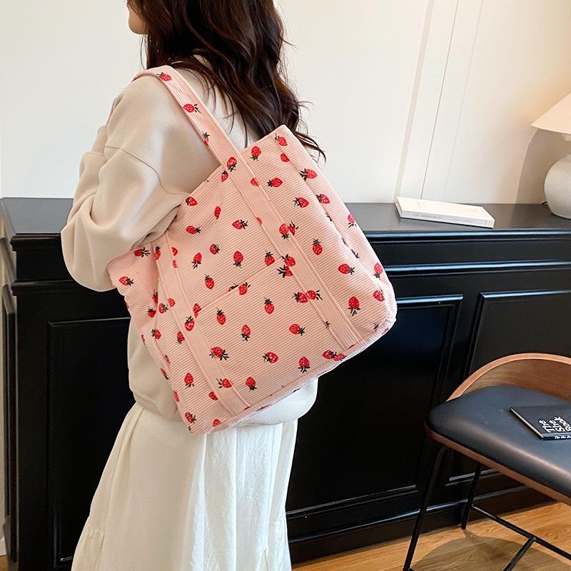 Large capacity bag women's new Harajuku corduroy student literary shoulder messenger bag