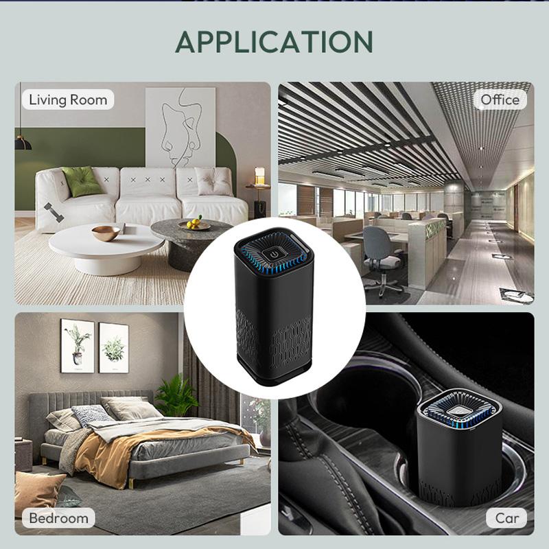 MINI Car HEPA Air Purifier Remove Smoke Odor Formaldehyde Negative Ion Air Cleaner for Car Bedroom Aromatherapy Purification New