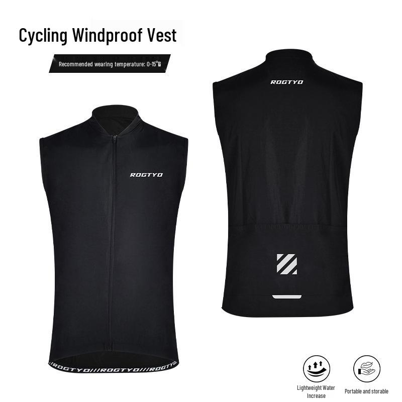 Унисекс ветрозащитная жилетка для велоспорта на весну и осень M чёрный