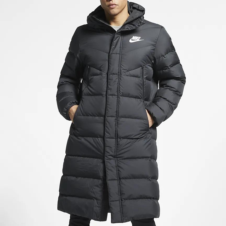 Nike Długa kurtka puchowa z kapturem Męska Odzież wierzchnia Czarna AA8854-010