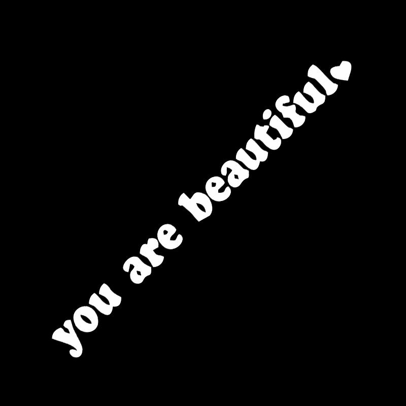 Car interior stickers, text stickers, you look beautiful, interior decoration, rearview mirrors, fashion stickers, creative PVC