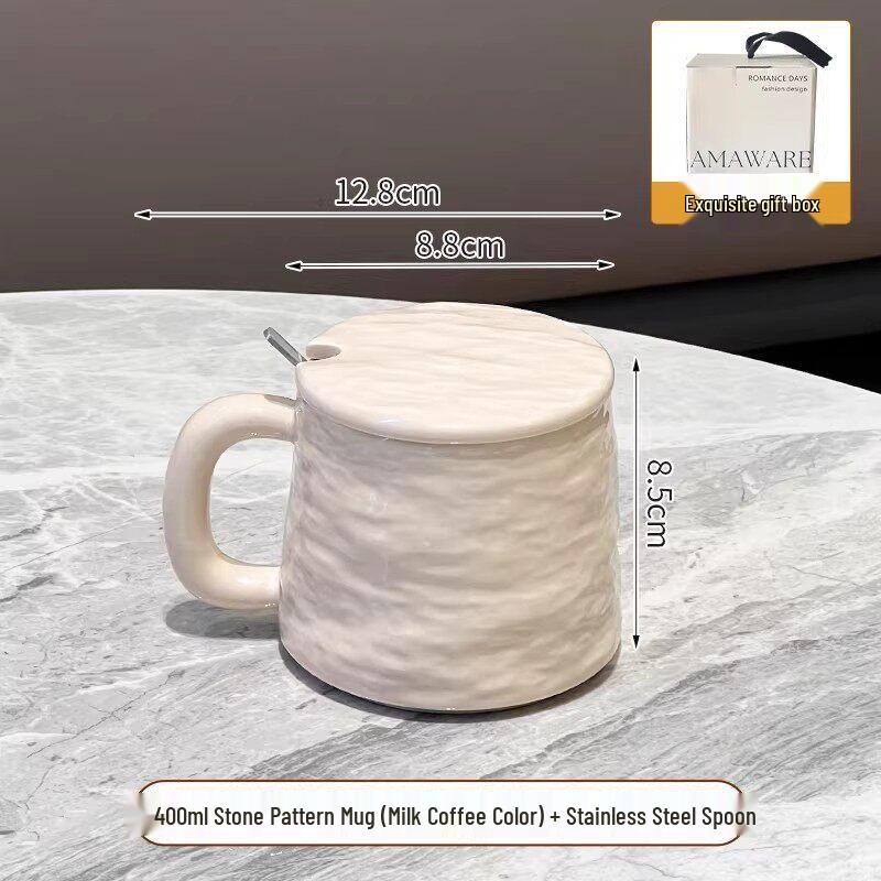 Ceramic Coffee Mug with Spoon