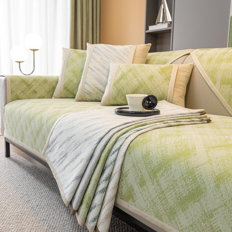 

Цветная клетчатая диванная подушка из синели, универсальный чехол для дивана Four Seasons, нескользящий тканевый чехол, подушка 70*70cm