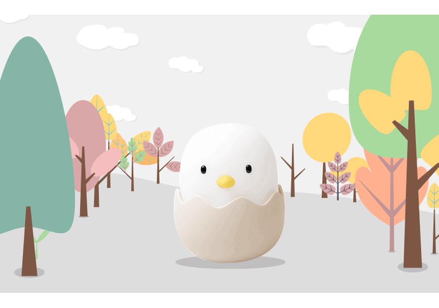 Eggshell Chicken LED Night Light - Silicone USB Rechargeable Roly-Poly Children's Desk Lamp