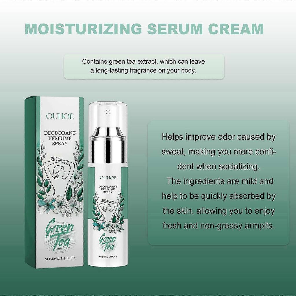Green Tea Underarm Deodorant Spray, Aluminum Free Natural Antiperspirant Deodorant Spray for Women and Men, for Sensitive Skin