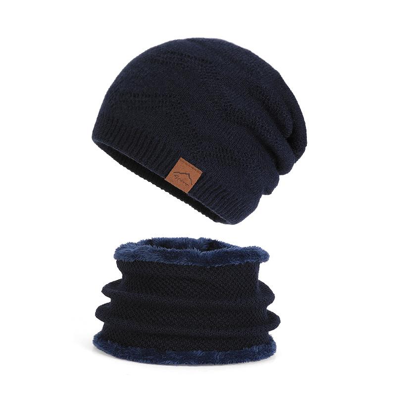 Winter Knit Beanie and Neck Gaiter Set Warm Fleece Lined Slouchy Hat Scarf for Men Women