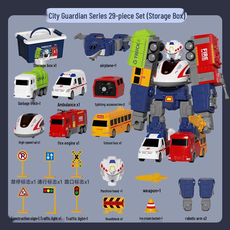 Kids' Magnetic Engineering Vehicle Transformer Set - Educational Parent-Child Toy